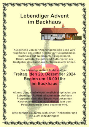 Einladung zum Lebendigen Advent Einladung zum Lebendigen Advent